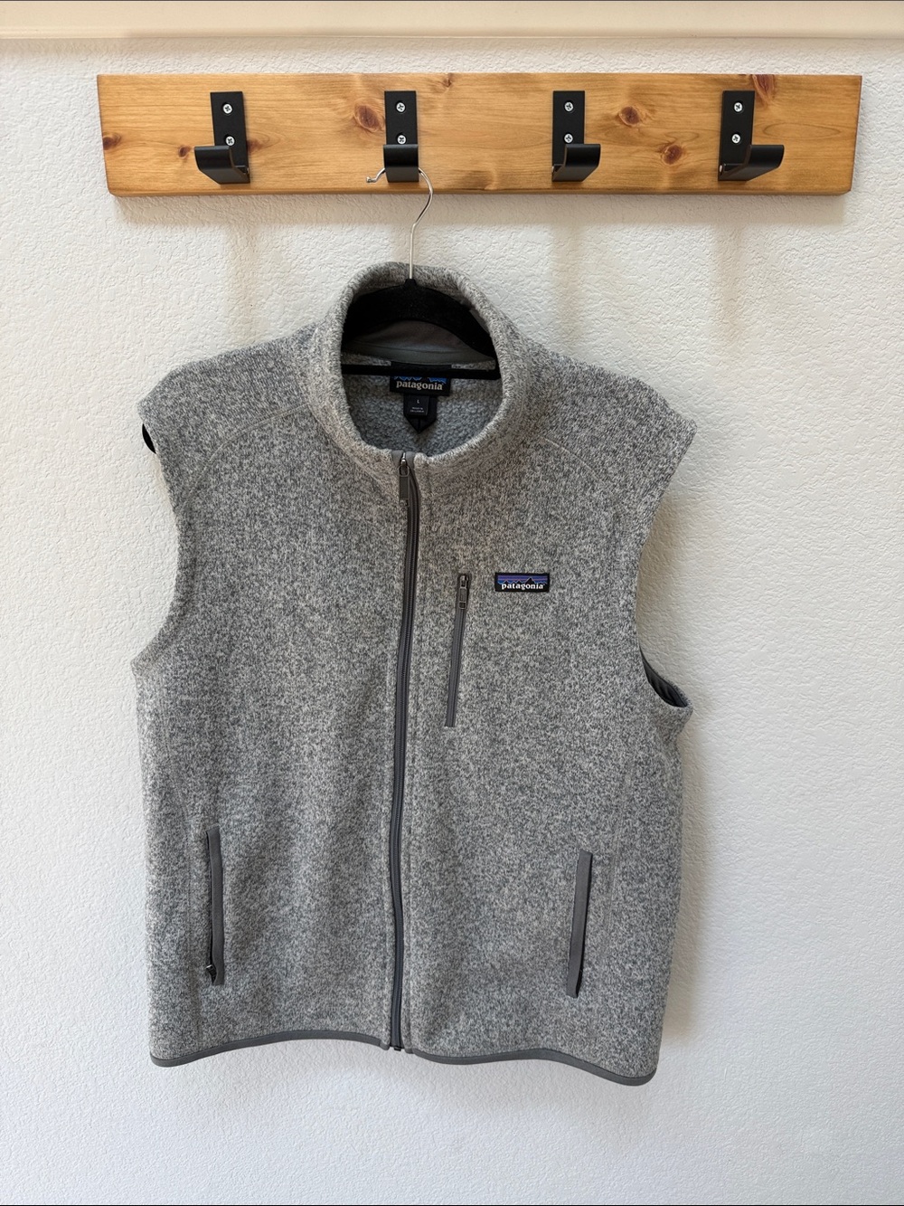Patagonia Gray Wool-Blend Fleece Vest